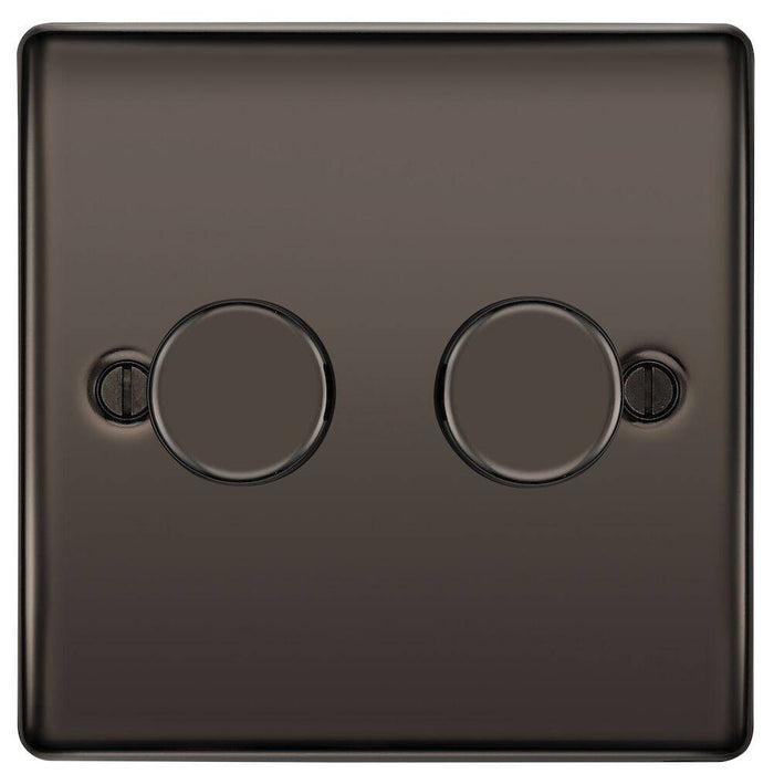 BG Nexus Metal Black Nickel 2G Dimmer Switch NBN82 Available from RS Electrical Supplies