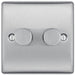 BG Nexus Metal Brushed Steel 2G Dimmer Switch NBS82 Available from RS Electrical Supplies