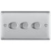BG Nexus Metal Brushed Steel 3G Dimmer Switch NBS83 Available from RS Electrical Supplies