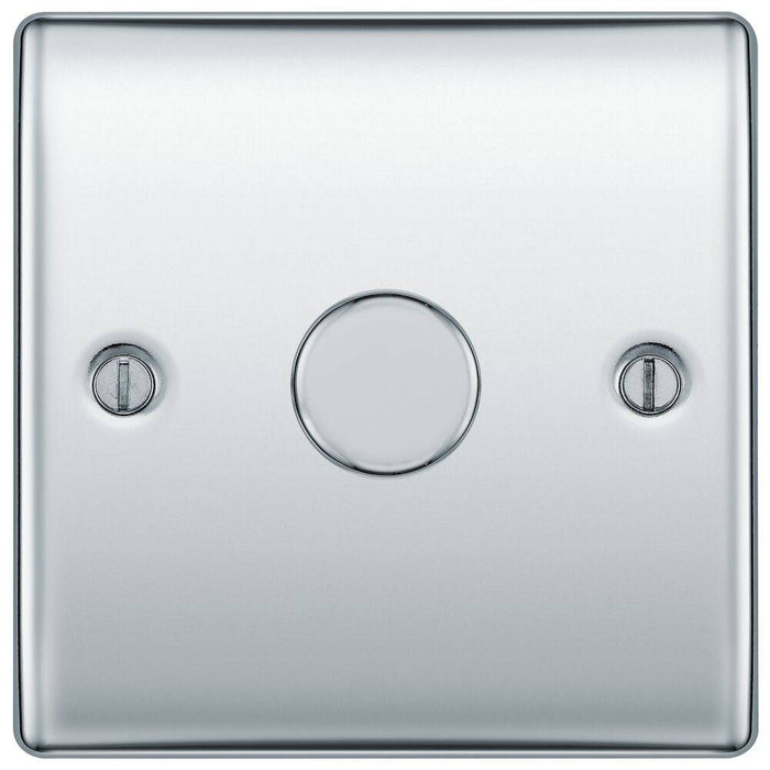 BG Nexus Metal Polished Chrome 1G Dimmer Switch NPC81 Available from RS Electrical Supplies