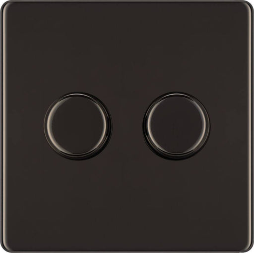 BG Nexus Screwless Black Nickel 2G Dimmer Switch FBN82 Available from RS Electrical Supplies