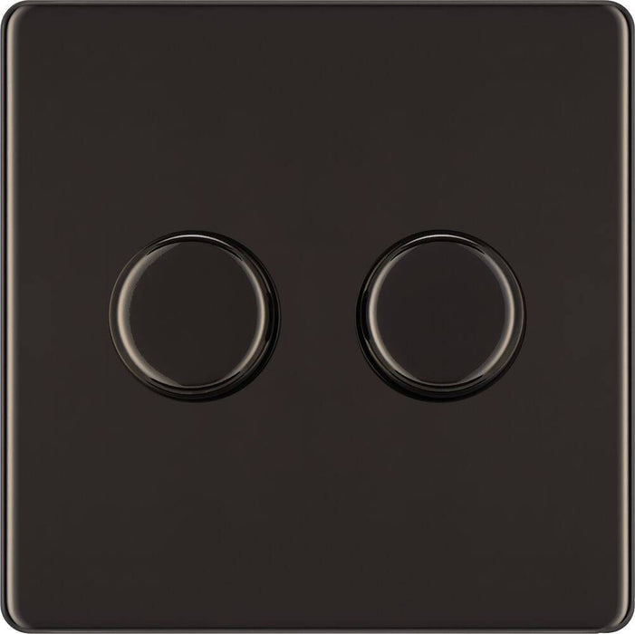 BG Nexus Screwless Black Nickel 2G Dimmer Switch FBN82 Available from RS Electrical Supplies
