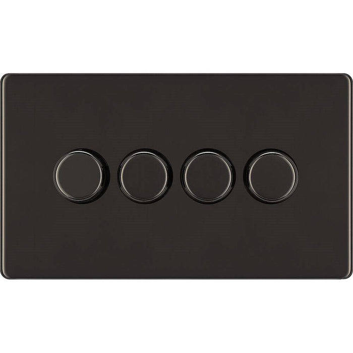 BG Nexus Screwless Black Nickel 4G Dimmer Switch FBN84 Available from RS Electrical Supplies