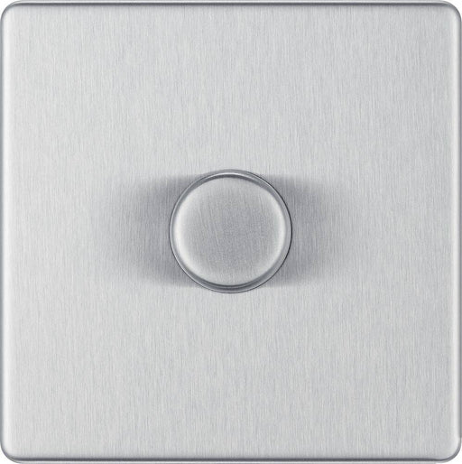 BG Nexus Screwless Brushed Steel 1G Dimmer Switch FBS81 Available from RS Electrical Supplies