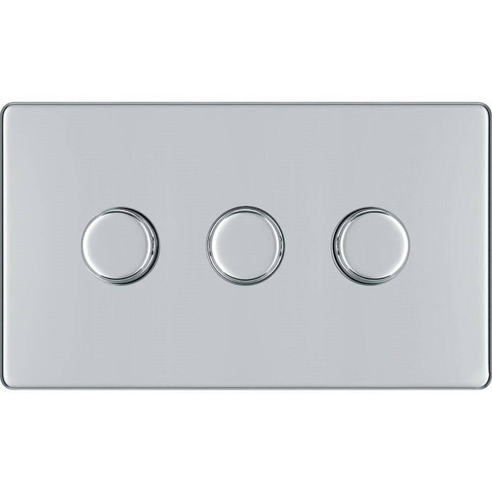 BG Nexus Screwless Polished Chrome 3G Dimmer Switch FPC83 Available from RS Electrical Supplies