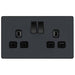 BG Evolve Matt Grey 13A Double Socket PCDMG22B Available from RS Electrical Supplies