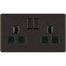 BG Nexus Screwless Black Nickel 13A Double Socket FBN22B Available from RS Electrical Supplies