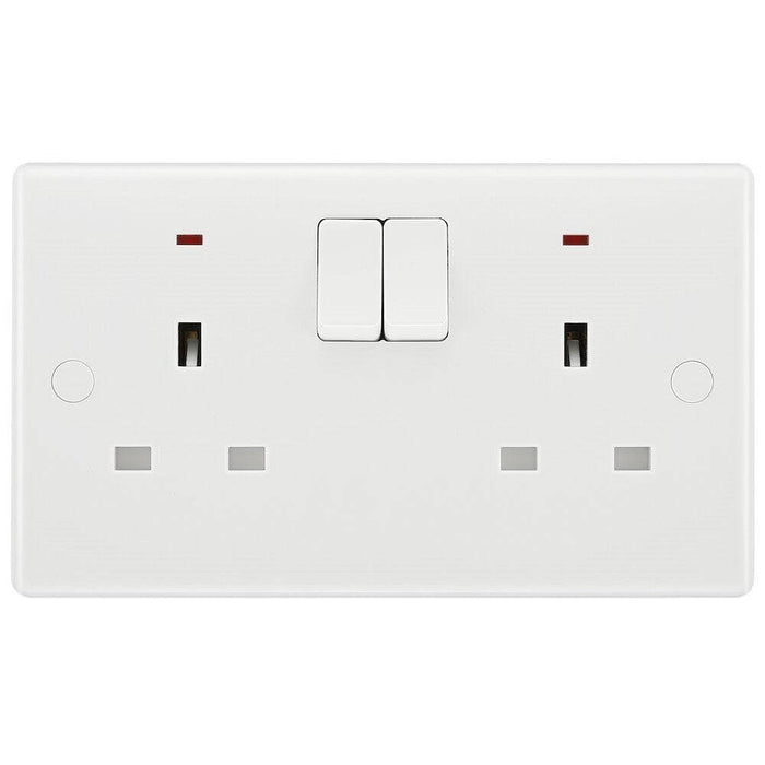 BG White Moulded 13A Double Socket with Neon 826 Available from RS Electrical Supplies