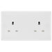 BG White Moulded 13A Unswitched Double Socket 824 Available from RS Electrical Supplies