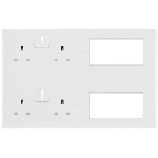 BG White Moulded Electrical Media Plate 8222EM8 Available from RS Electrical Supplies