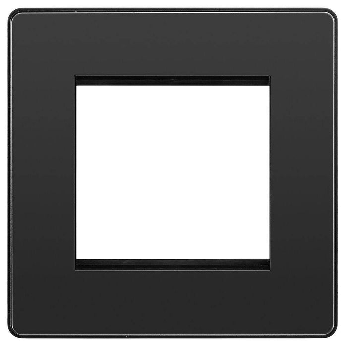 BG Evolve Black Chrome 2G Euro Module Plate PCDBCEMS2B Available from RS Electrical Supplies