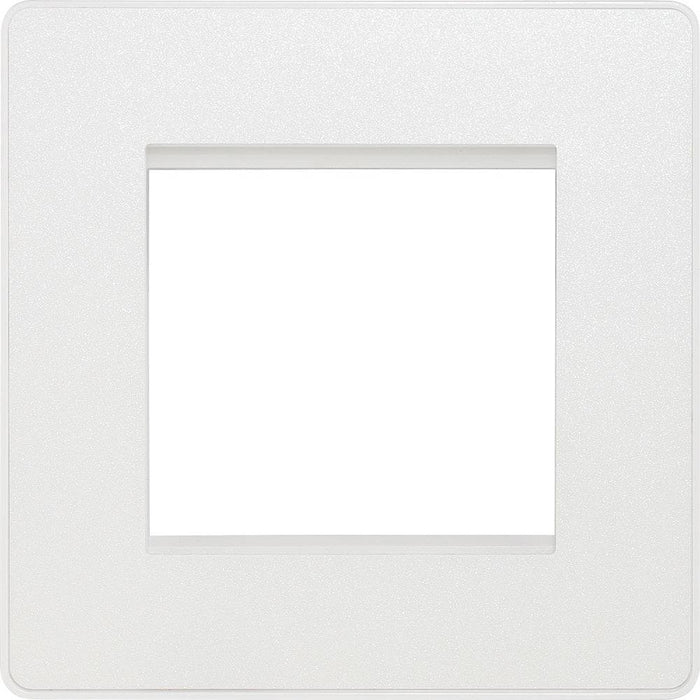 BG Evolve Pearl White 2G Euro Module Plate PCDCLEMS2W Available from RS Electrical Supplies