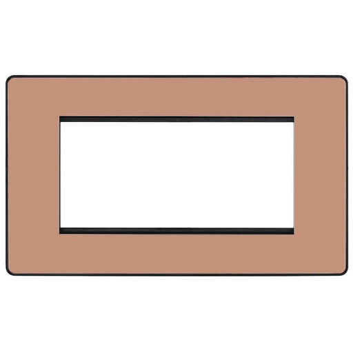 BG Evolve Polished Copper 4G Euro Module Plate PCDCPEMR4B Available from RS Electrical Supplies