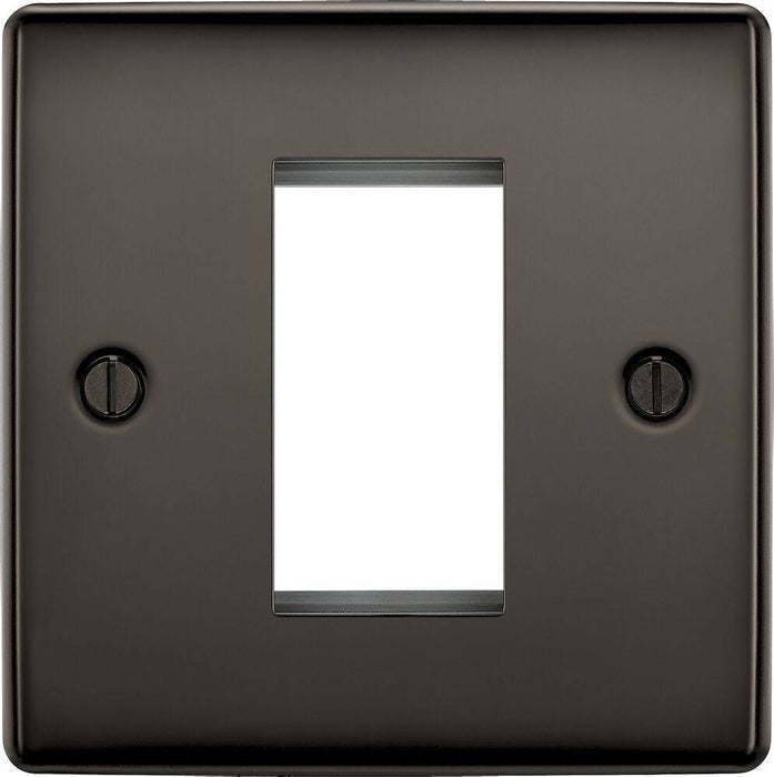BG Nexus Metal Black Nickel 1G Euro Plate NBNEMS1 Available from RS Electrical Supplies