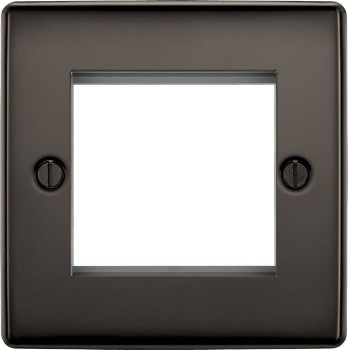 BG Nexus Metal Black Nickel 2G Euro Plate NBNEMS2 Available from RS Electrical Supplies