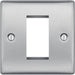 BG Nexus Metal Brushed Steel 1G Euro Plate NBSEMS1 Available from RS Electrical Supplies