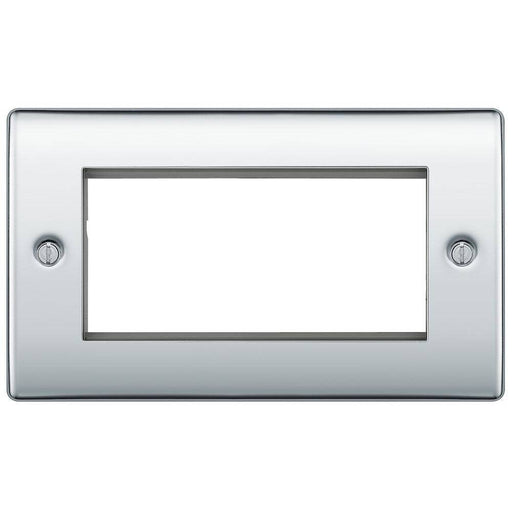 BG Nexus Metal Polished Chrome 4G Euro Plate NPCEMR4 Available from RS Electrical Supplies