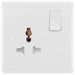 BG White Moulded 1G Universal Socket 827 Available from RS Electrical Supplies