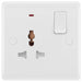 BG White Moulded 1G Universal Socket with Neon 827L Available from RS Electrical Supplies