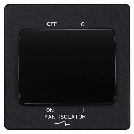 BG Evolve Matt Black 10A Fan Isolator Switch PCDMB15B Available from RS Electrical Supplies