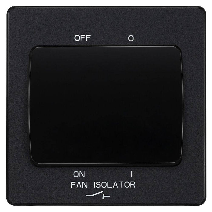 BG Evolve Matt Black 10A Fan Isolator Switch PCDMB15B Available from RS Electrical Supplies