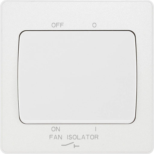 BG Evolve Pearl White 10A Fan Isolator Switch PCDCL15W Available from RS Electrical Supplies