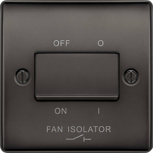 BG Nexus Metal Black Nickel Fan Isolator Switch NBN15 Available from RS Electrical Supplies
