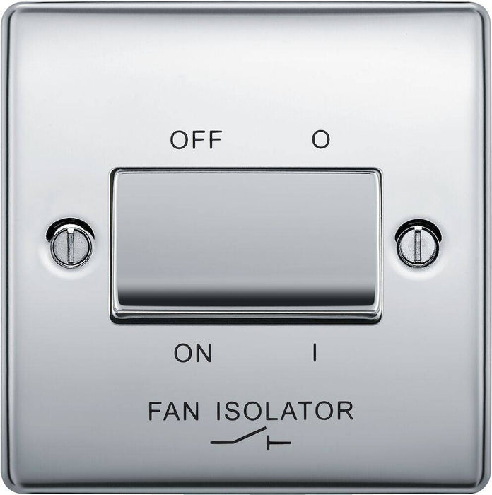 BG Nexus Metal Polished Chrome Fan Isolator Switch NPC15 Available from RS Electrical Supplies