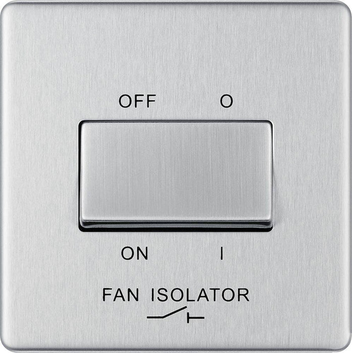 BG Nexus Screwless Brushed Steel Fan Isolator Switch FBS15 Available from RS Electrical Supplies