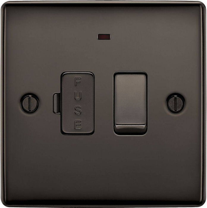 BG Nexus Metal Black Nickel 13A Switched Spur with Neon NBN52 Available from RS Electrical Supplies