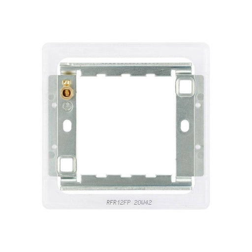 BG Screwless Flat Plate 1-2 Gang Grid Frame RFR12FP Available from RS Electrical Supplies
