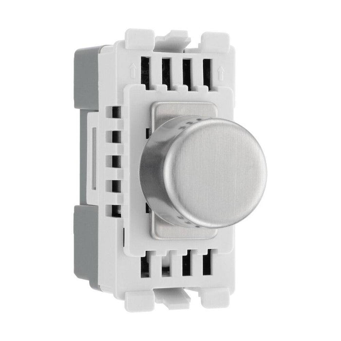 BG Brushed Steel Dimmer Grid Switch RBSDTR Available from RS Electrical Supplies