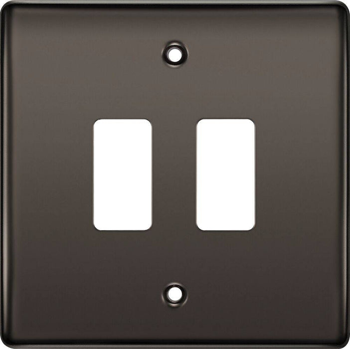 BG Nexus Metal Black Nickel 2G Grid Plate RNBN2 Available from RS Electrical Supplies