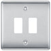 BG Nexus Metal Brushed Steel 2G Grid Plate RNBS2 Available from RS Electrical Supplies