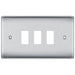 BG Nexus Metal Brushed Steel 3G Grid Plate RNBS3 Available from RS Electrical Supplies