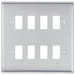 BG Nexus Metal Brushed Steel 8G Grid Plate RNBS8 Available from RS Electrical Supplies