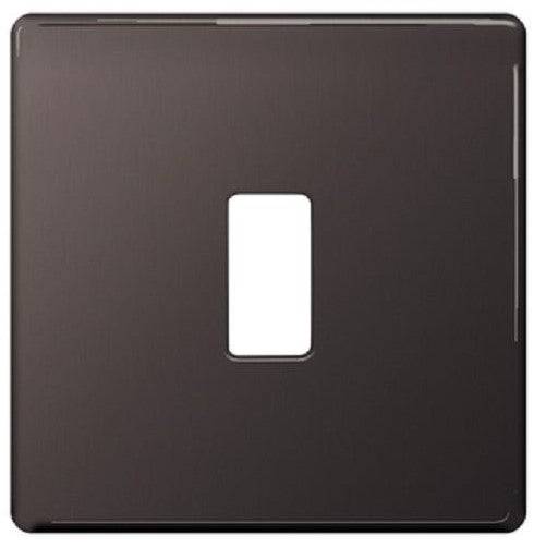 BG Screwless Flat Plate Black Nickel Grid Plate RFBN1 Available from RS Electrical Supplies