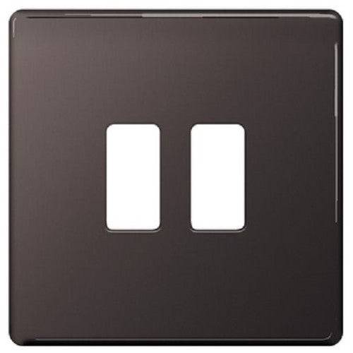 BG Screwless Flat Plate Black Nickel Grid Plate RFBN2 Available from RS Electrical Supplies