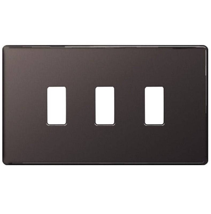 BG Screwless Flat Plate Black Nickel Grid Plate RFBN3 Available from RS Electrical Supplies