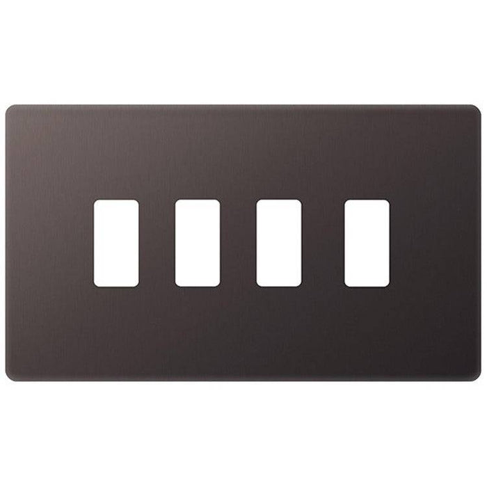 BG Screwless Flat Plate Black Nickel Grid Plate RFBN4 Available from RS Electrical Supplies