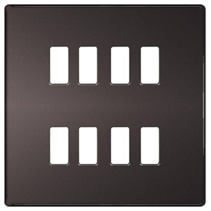 BG Screwless Flat Plate Black Nickel Grid Plate RFBN8 Available from RS Electrical Supplies