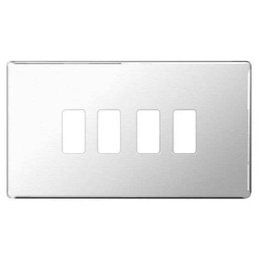 BG Screwless Flat Plate Polished Chrome Grid Plate RFPC4 Available from RS Electrical Supplies