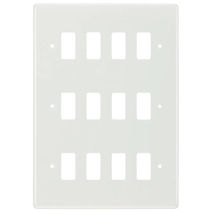 BG White Moulded PVC 12G Grid Plate R812 Available from RS Electrical Supplies