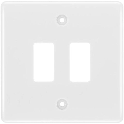 BG White Moulded PVC 2G Grid Plate R82 Available from RS Electrical Supplies
