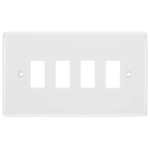 BG White Moulded PVC 4G Grid Plate R84 Available from RS Electrical Supplies