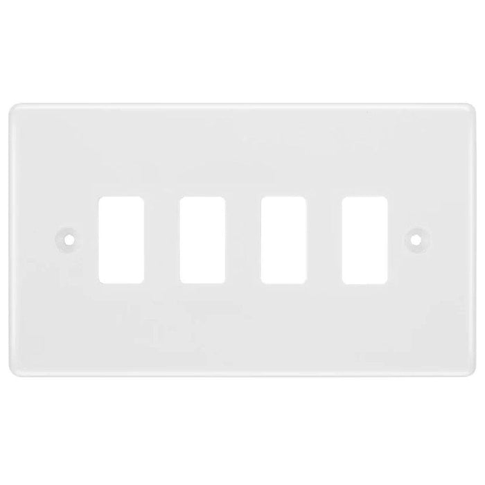 BG White Moulded PVC 4G Grid Plate R84 Available from RS Electrical Supplies
