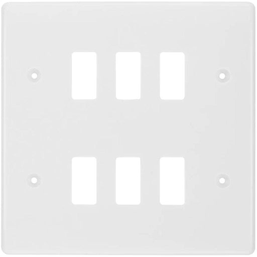 BG White Moulded PVC 6G Grid Plate R86 Available from RS Electrical Supplies