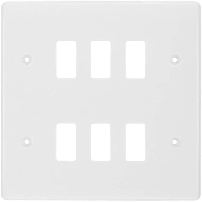 BG White Moulded PVC 6G Grid Plate R86 Available from RS Electrical Supplies