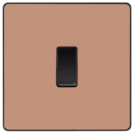 BG Evolve Polished Copper 1G Intermediate Light Switch PCDCP13B Available from RS Electrical Supplies