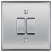 BG Nexus Metal Brushed Steel 2G Intermediate Light Switch NBS2GINT Available from RS Electrical Supplies